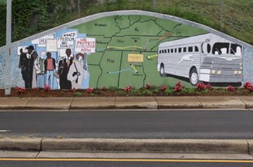Freedom Riders civil rights mural is defaced again